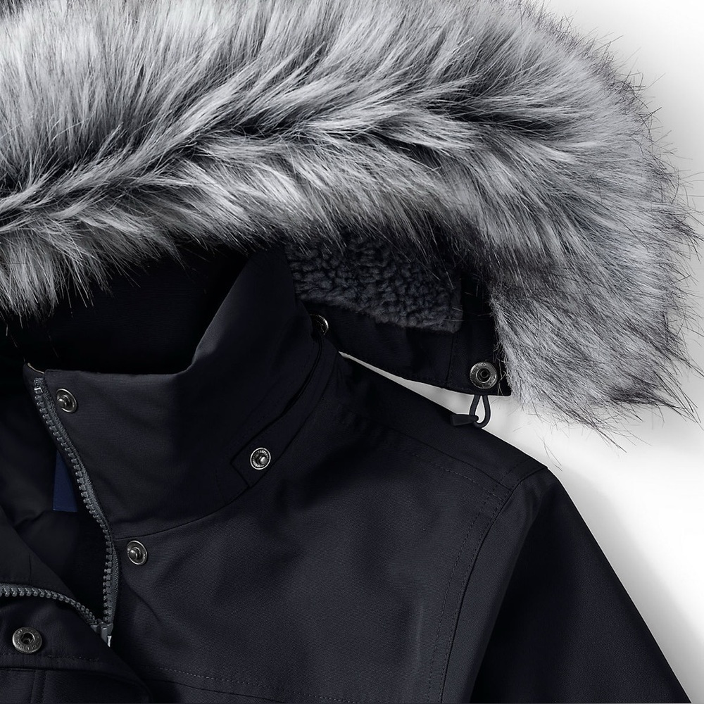 Lands’ End Women's Expedition Down Waterproof Winter Parka Coat black - Picture 6 of 10